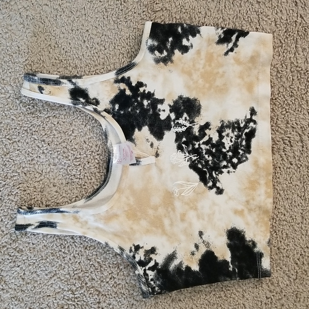 No Boundaries Floral Tie Dye Large Ultra Cropped Top